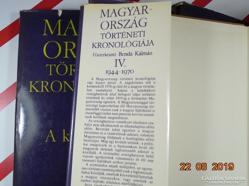 Magyarország történeti kronológiája I. II. III. IV. kötet egyben