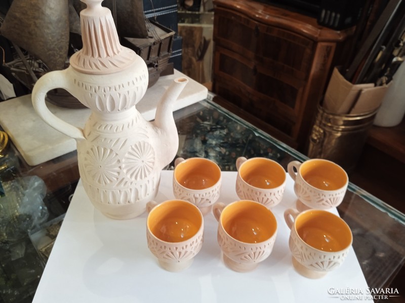 Ceramic coffee set, 6 persons, excellent for home decoration