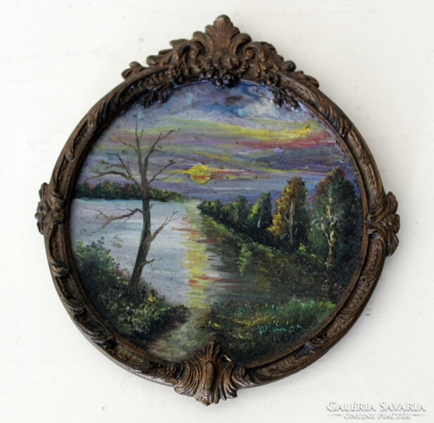 3 miniature landscape paintings