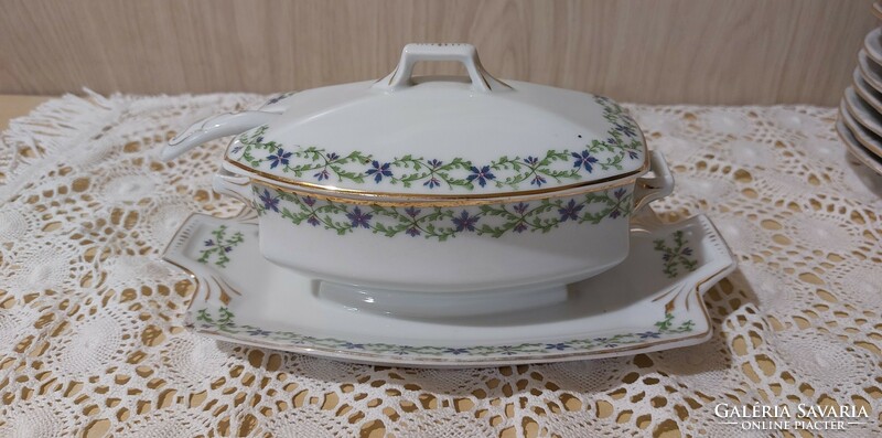 Beautiful, antique, sauce serving bowl with a lid