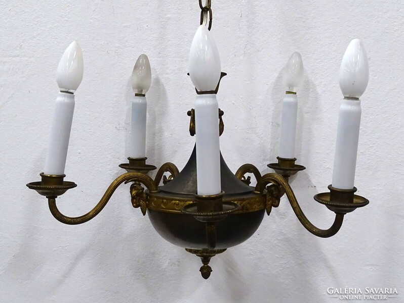 1K383 old five-armed empire chandelier with ram's head 112 x 48 cm