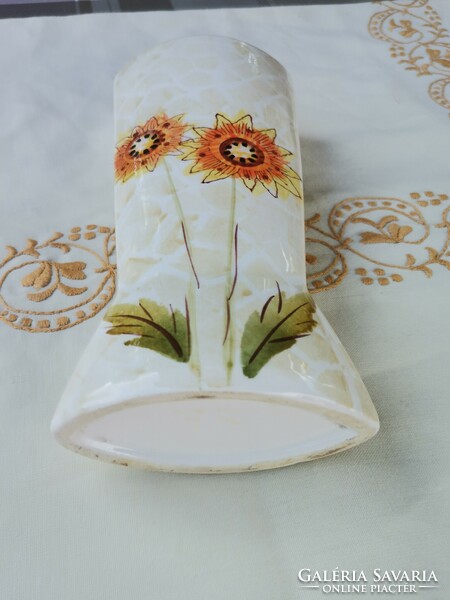 Large flower pattern vase, flower vase, painted ceramic vase, unique ceramic flower stand, vintage gift