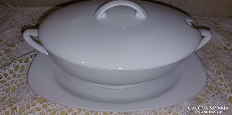 Antique tuna white sauce bowl with porcelain lid