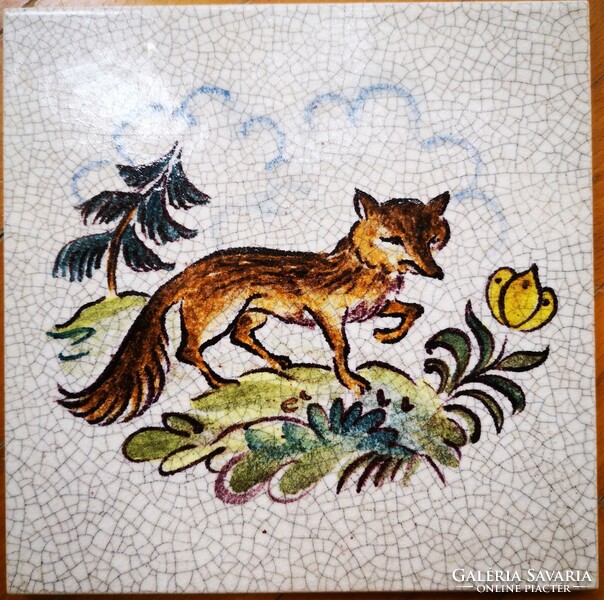 Vintage Gmunden fox pattern tile