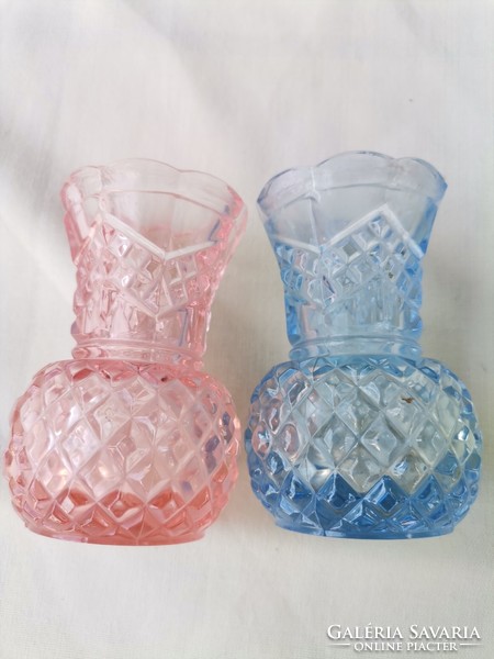 2 pcs small glass vase, blue vase, red glass vase, colored flower vase, gift for Christmas, home decoration