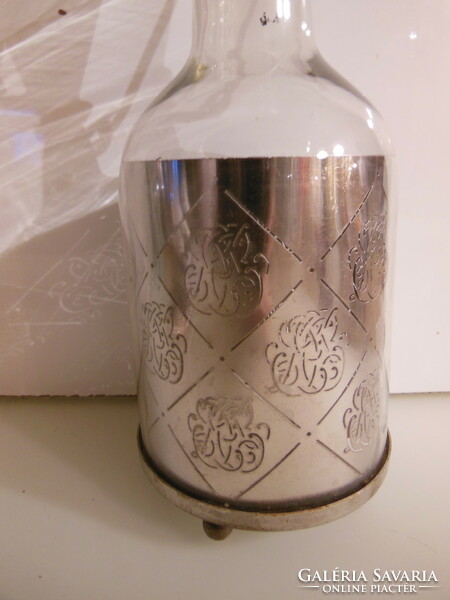 Lamp - metal - glass - 26 x 11 cm + handle 13 cm - perforated metal cover - perfect