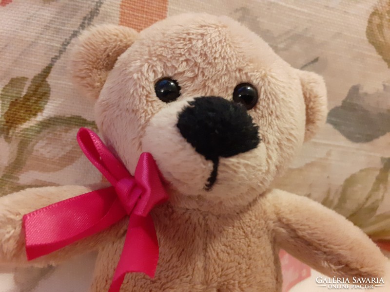 Teddy bear - pink bow little plush teddy bear - love & cuddles