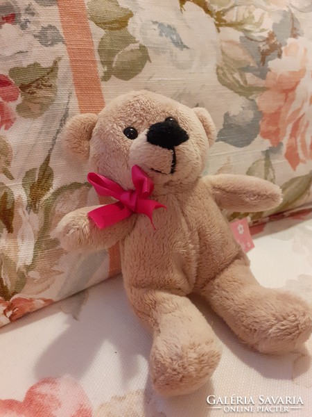Teddy bear - pink bow little plush teddy bear - love & cuddles