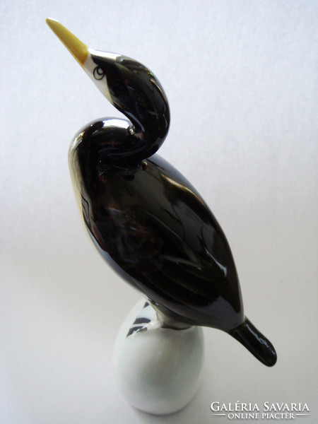 Old raven house porcelain bird cormorant figurine