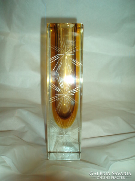 Vintage Murano sommerso or moser? Cut crystal vase