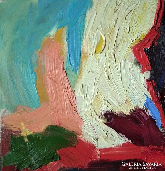 A curiosity! Nóra Soós's beautiful, pasty abstract painting from 2002 