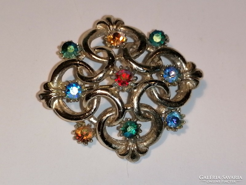 Brooch with colored rhinestones (356)