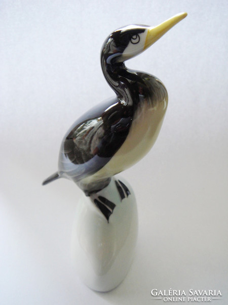 Old raven house porcelain bird cormorant figurine