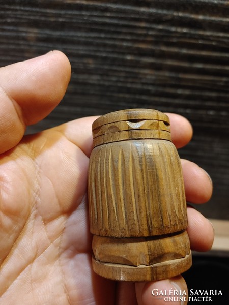 Carved wooden candlesticks folk peasant