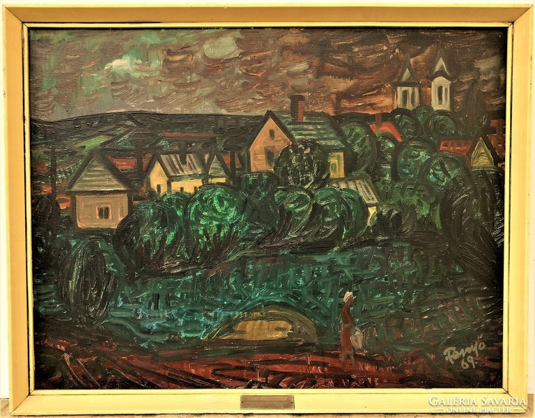 Fenyő Andor Endre (1904 - 1971) Balaton Tihany c. festménye 85x65cm Eredeti Garanciával !
