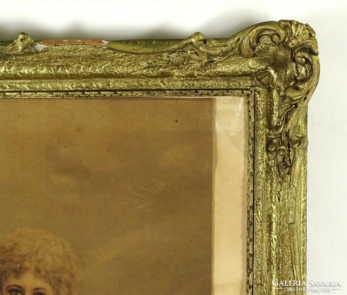 1K355 Antik színes nyomat Blondel keretben : Hit - Remény - Szeretet