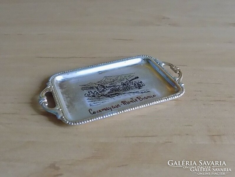 Italy courmayeur - monte bianco souvenir small metal tray 6*10.5 cm (2/p)