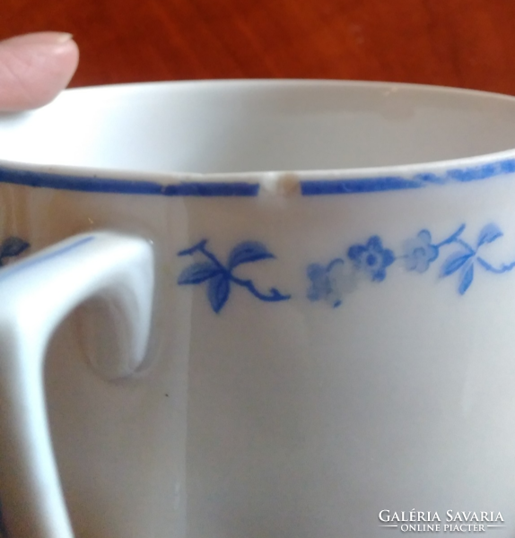 Antik jelzett Zsolnay teás-kávés csészék párban , nagyon ritka kék nefelejcs virág mintával