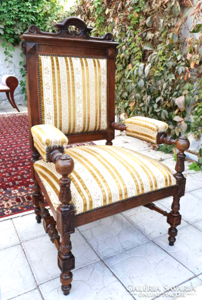 Carved antique armchair throne chair