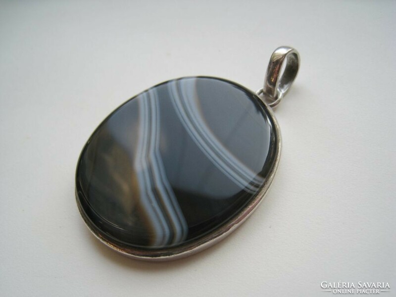 Giant agate silver pendant - extravagance