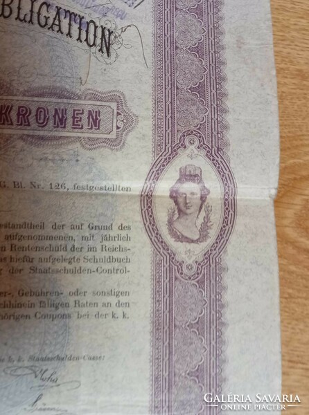 State pension bond / Austria Vienna 1897