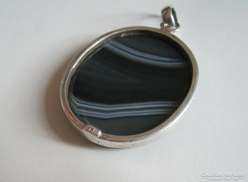Giant agate silver pendant - extravagance