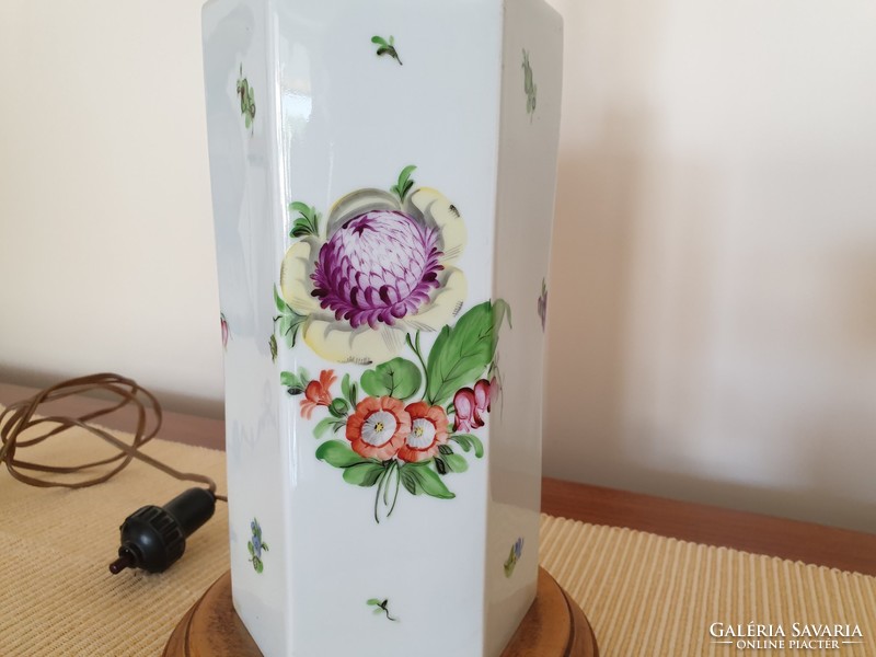 Régi nagy méretű Herendi Tertia mintás porcelán lámpa vintage asztali lámpatest