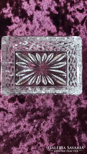 Vintage glass jewelry box with lid