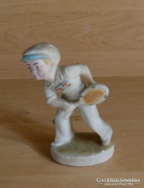 Salt sculpture tennis boy figure 11.5 cm high