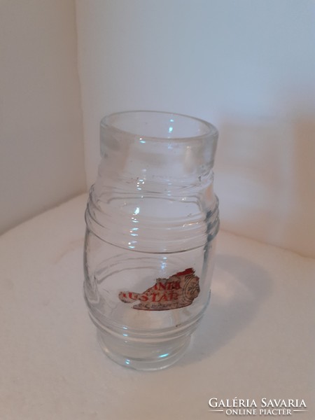 Old warhanek mustard glass in small convex striped bottle