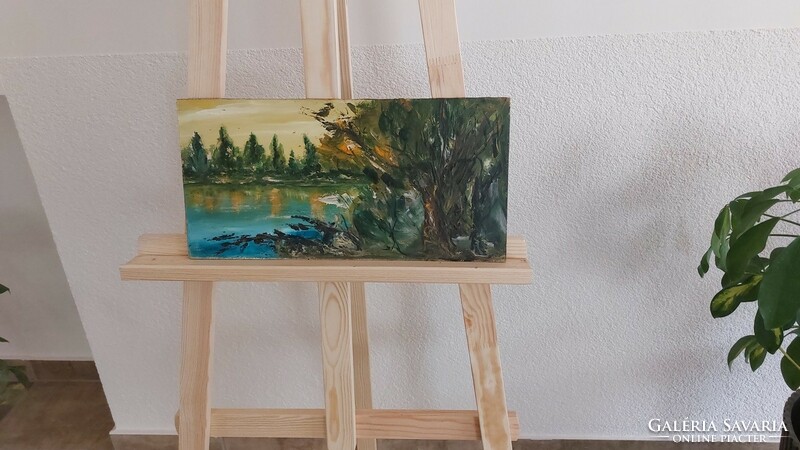 (K) beautiful landscape painting 40x20 cm (d)