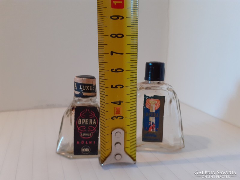 Régi kölnis palack 1962 címkés Opera Luxus KHV parfümös üveg 2 db