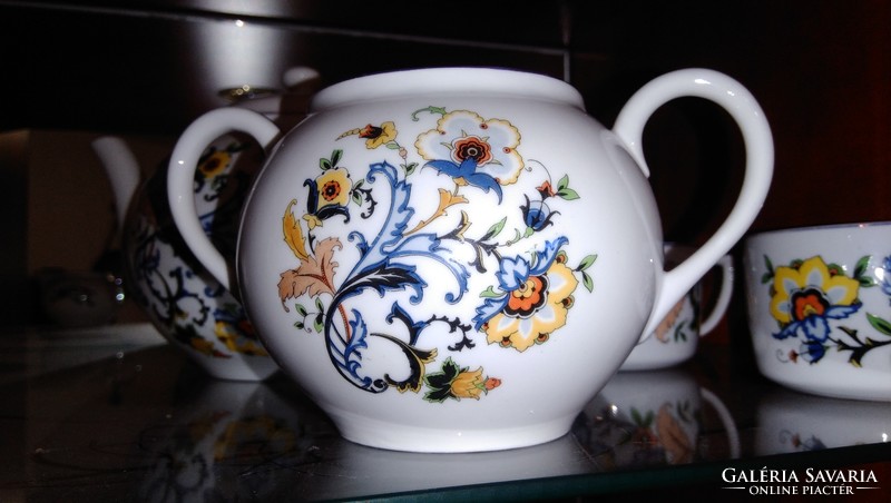 Antik extrém ritka szecessziós mintás jelzett Zsolnay porcelán 5 darabos  teás-kávés készlet