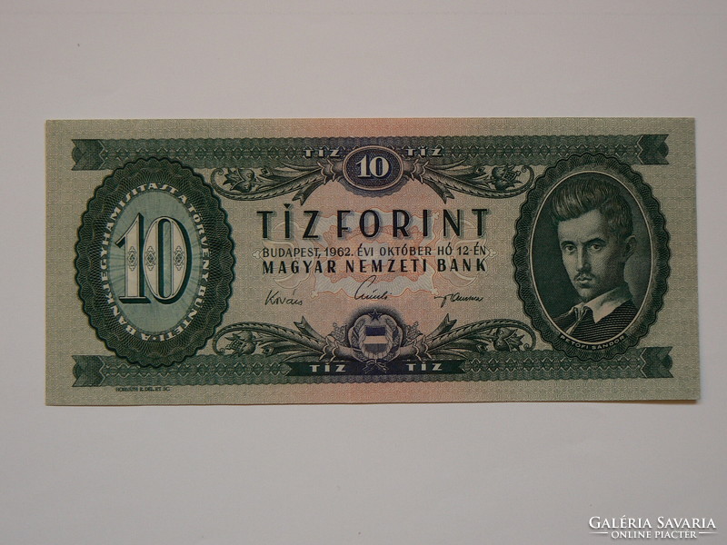 Petőfi ten forints 1962. October 12. Xf+. Banknote