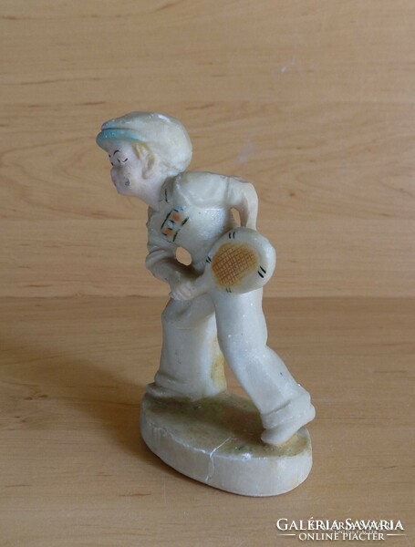 Salt sculpture tennis boy figure 11.5 cm high