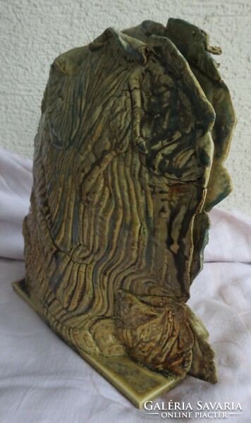 Large stone shaped vase - marked
