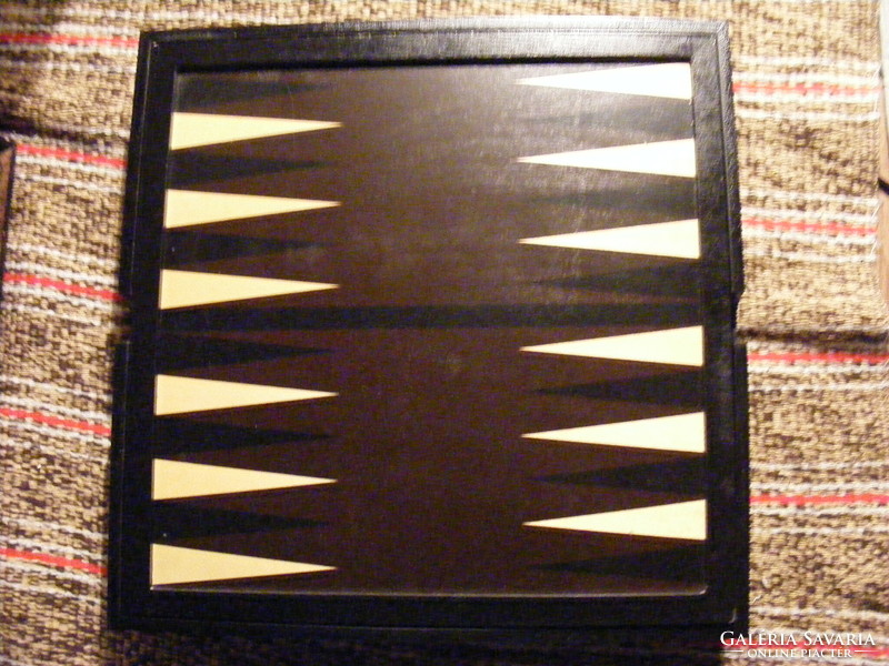 Classic wooden games set - chess, checkers, backgammon, cards, cribbage, dices and dominoes