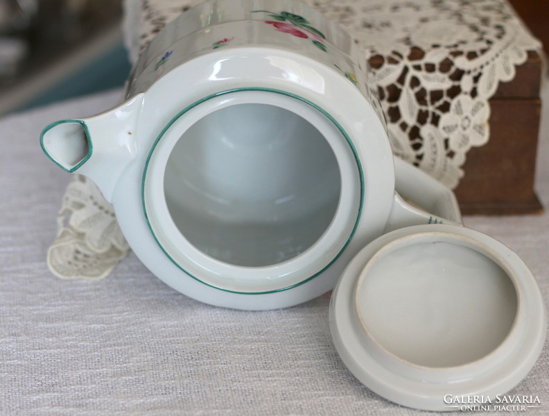 Antik Elbogen, kézzel festett, csodaszép, nagy méretű porcelán kanna, teás kanna