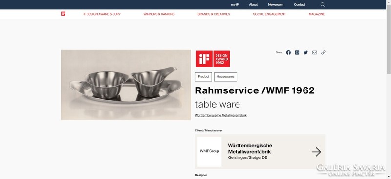 Wmf wilhelm wagenfeld bauhaus/modernist serving tray 1962