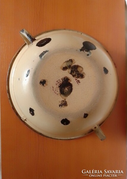 Retro vintage old enameled bowl, bowl, dish, 30 cm, for decoration