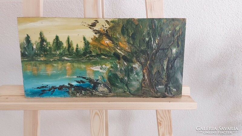 (K) beautiful landscape painting 40x20 cm (d)