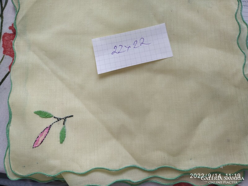 Embroidered handkerchief, needlework 4 pieces for sale!