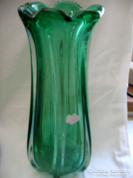 Retro zöld Murano váza