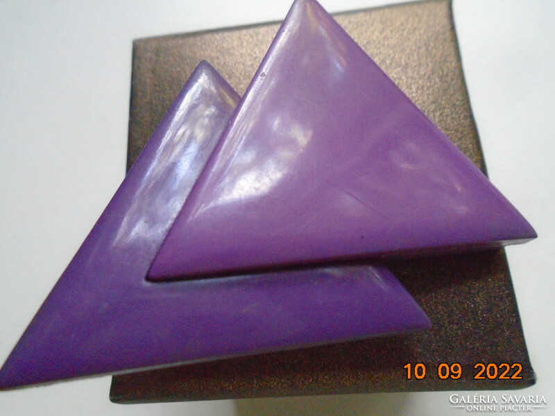 1960 Art deco double purple triangle brooch