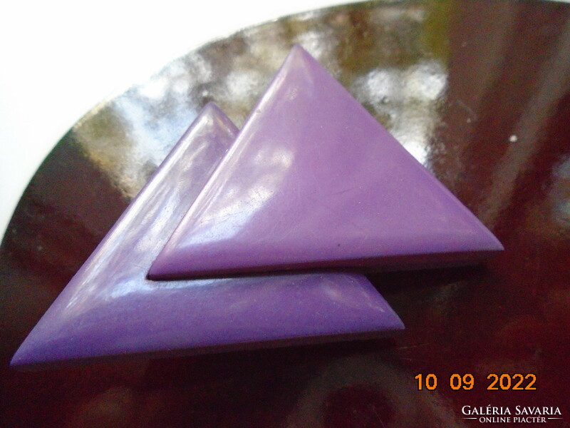 1960 Art deco double purple triangle brooch