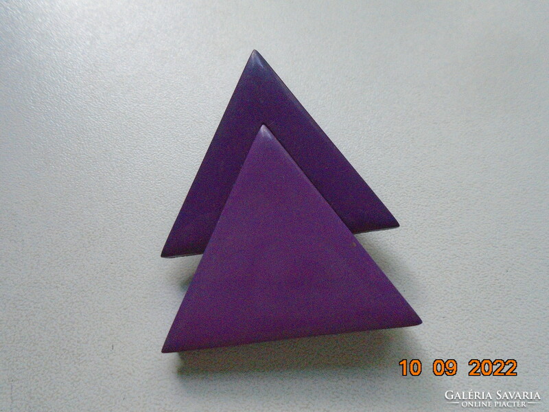 1960 Art deco double purple triangle brooch