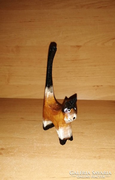 Retro carved wooden cat 10.5 cm high (1/p)