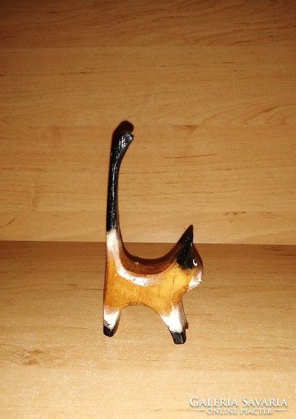 Retro carved wooden cat 10.5 cm high (1/p)