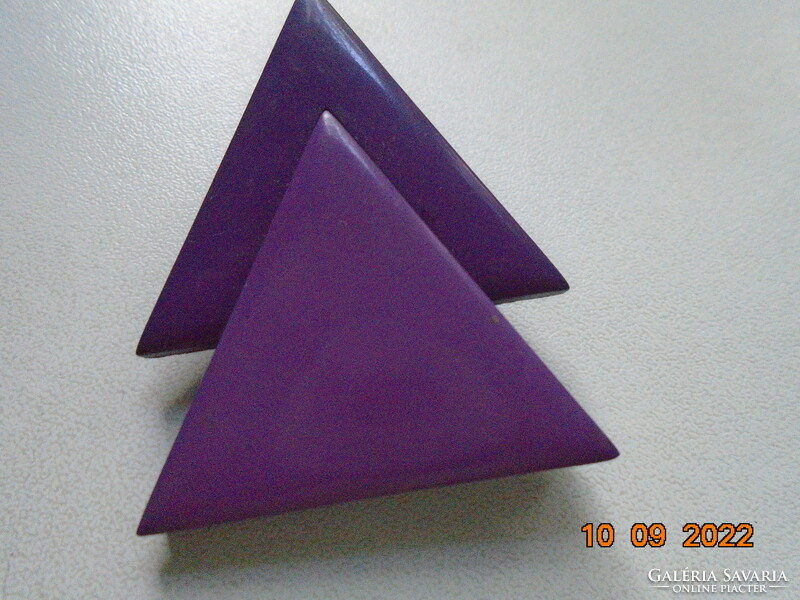 1960 Art Deco dupla lila háromszög bross