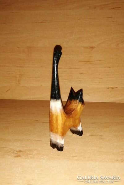 Retro carved wooden cat 10.5 cm high (1/p)